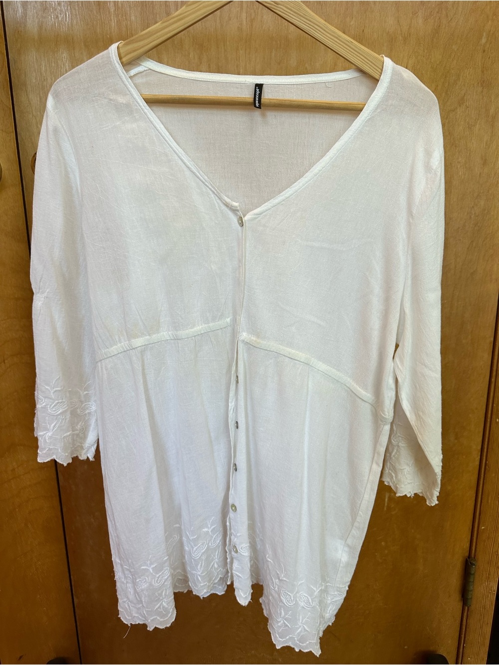 Lightweight White Button-Front Women's Top